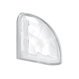 BLOQUE DE VIDRIO PEGASUS NEUTRO TERMINAL CURVO ONDULADO TRANSPARENTE