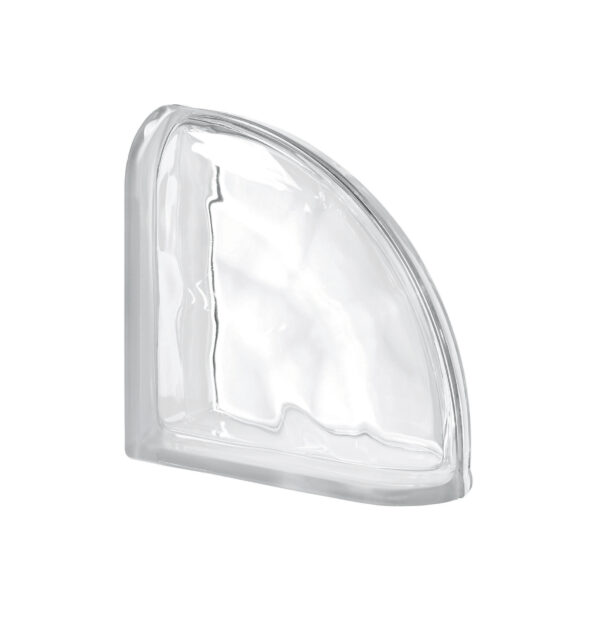 BLOQUE DE VIDRIO PEGASUS NEUTRO TERMINAL CURVO ONDULADO TRANSPARENTE