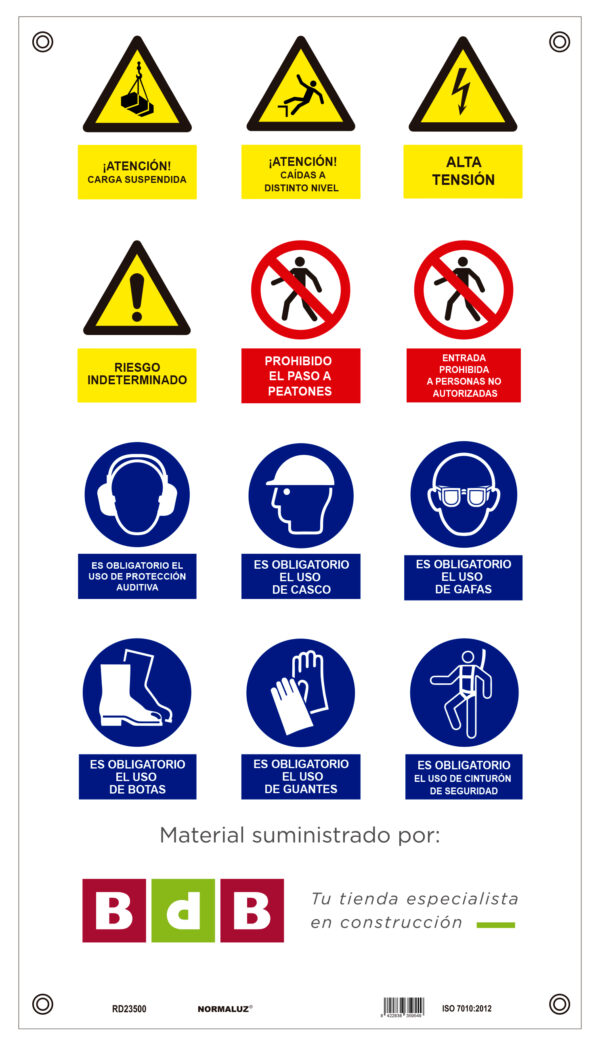 LONA SEÑALIZACIÓN NORMAS SEGURIDAD OBRA BdB