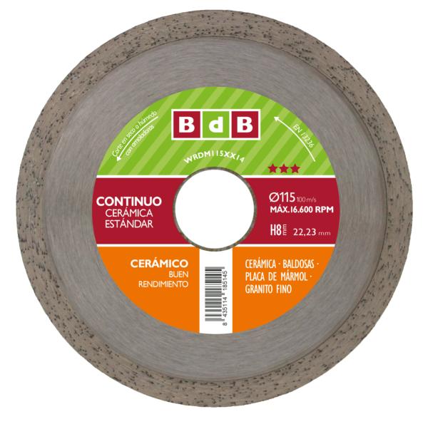 DISCO DIAMANTE BdB CONTINUO CERÁMICA ESTÁNDAR